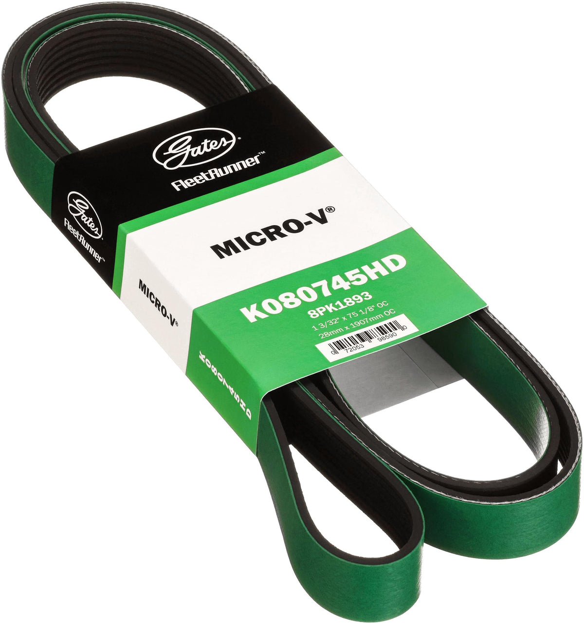 Gates K080745HD FleetRunner Micro-V Serpentine Drive Belt