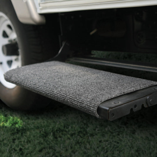 CAMCO 42935 Camco Wrap Around Step Rug- Protects Your RV from Unwanted Tracked in Dirt, Works on Electrical & Manual RV Steps - Extra Large - 23 inch - Gray - (42935)