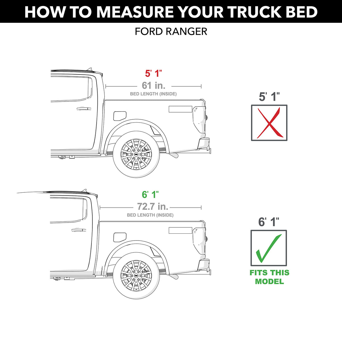 UNDERCOVER AX22023 RealTruck Undercover ArmorFlex Hard Folding Truck Bed Tonneau Cover – AX22023 – Fits 2019-2023 Ford Ranger 6' 1" Bed (72.7")