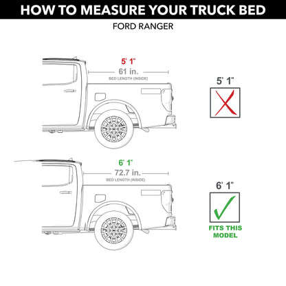 UNDERCOVER AX22023 RealTruck Undercover ArmorFlex Hard Folding Truck Bed Tonneau Cover – AX22023 – Fits 2019-2023 Ford Ranger 6' 1" Bed (72.7")