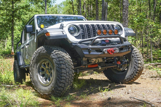 Fab Fours JL24-B5152-1 Fab Fours JL24-B5152-1 Ghost Stubby Front Winch Bumper w/Guard Jeep JL/JT 2018-2025