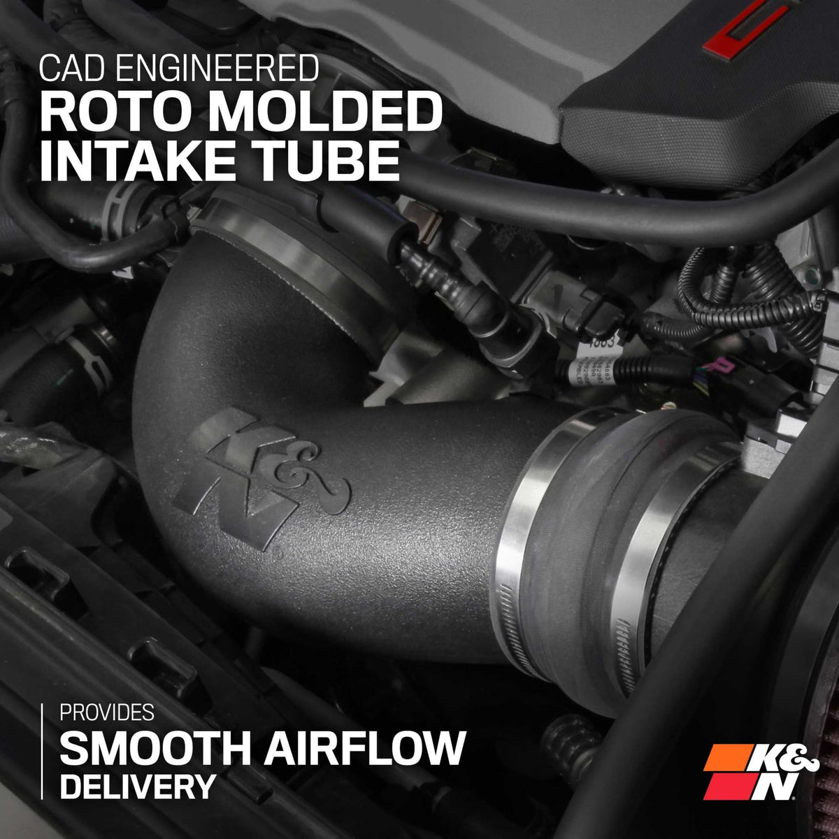 K&N FILTER 63-3092 K&N Cold Air Intake System: High-Flow Air Filter, Increase Performance & Acceleration: Compatible with 2016-2024 CHEVROLET: Camaro SS, 63-3092