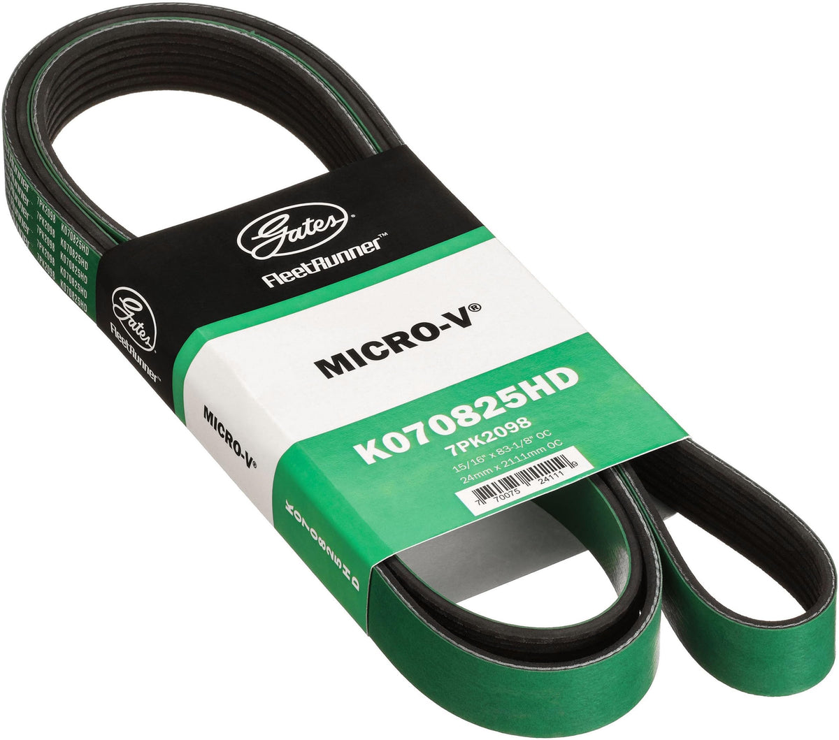 Gates K070825HD FleetRunner Micro-V Serpentine Drive Belt