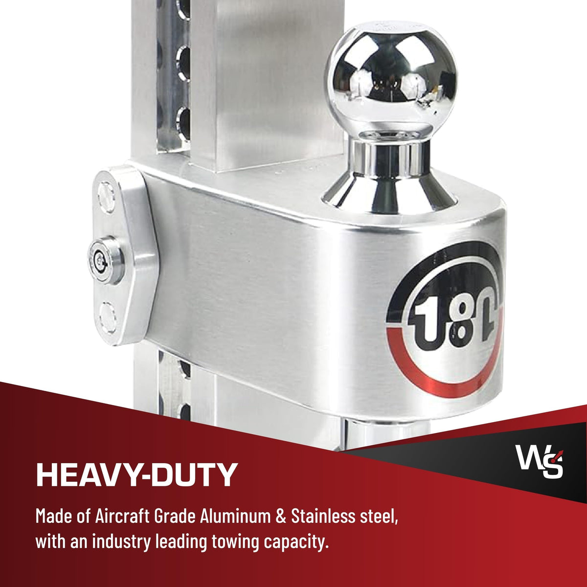WEIGH SAFE CTB8-2 Weigh Safe 180 Hitch - Adjustable Trailer Hitch Ball Mount - 8" Adjustable Drop Hitch for 2" Receiver - Heavy Duty Aluminum Trailer Tow Hitch w/ Chrome Plated Tow Balls (2" & 2 5/16") - 12,500 GTW