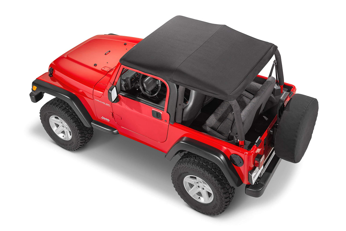 MASTERTOP 15501224 MasterTop SkyMaster Complete Fastback Soft Top in Black Twill|Works or is compatible with 1997-2006 Jeep TJ Wrangler|Includes all hardware and Fabric for a complete install|15501324