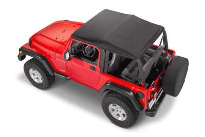 MASTERTOP 15501224 MasterTop SkyMaster Complete Fastback Soft Top in Black Twill|Works or is compatible with 1997-2006 Jeep TJ Wrangler|Includes all hardware and Fabric for a complete install|15501324