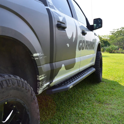 GO RHINO 69443580PC Go Rhino RB20 Running Boards & Brackets | Galvanized Steel, Textured Black | 69443580PC | Fits 2022-2024 Toyota Tundra Double Cab Pickup
