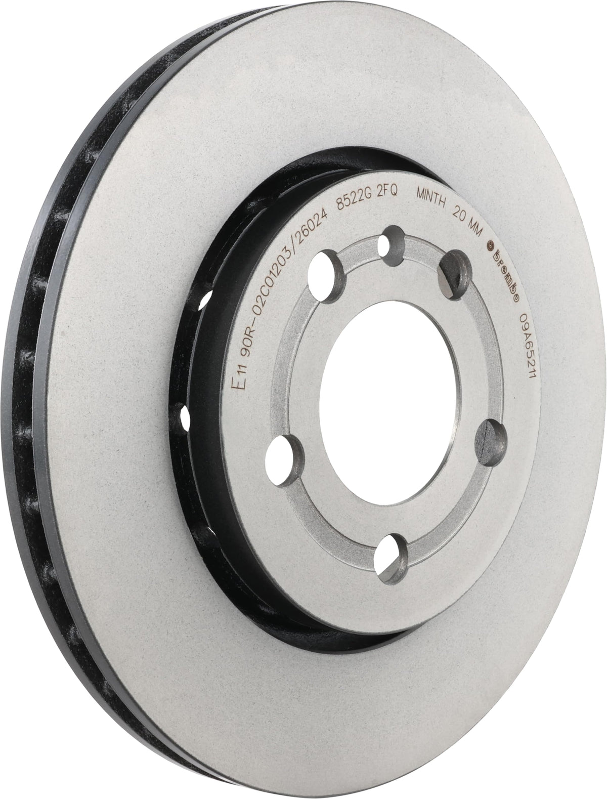BREMBO 09A65211C02 Brembo 09.A652.11 UV Coated vented Rear Brake Rotor AUDI/SEAT/SKODA/VW/VW (FAW) OE# 8N0615601B