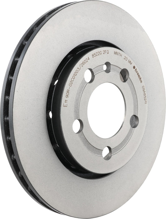 BREMBO 09A65211C02 Brembo 09.A652.11 UV Coated vented Rear Brake Rotor AUDI/SEAT/SKODA/VW/VW (FAW) OE# 8N0615601B