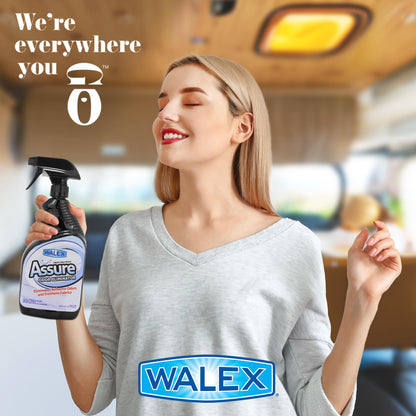 WALEX ASSURE32PS Walex Assure RV Odor Eliminator Air Freshener Spray - Neutralizes Airborne Odors & Freshens Fabrics, Instant Odor Elimination with Natural Essential Oils, Pet Safe, Long Lasting; Pure Sunshine, 32 oz