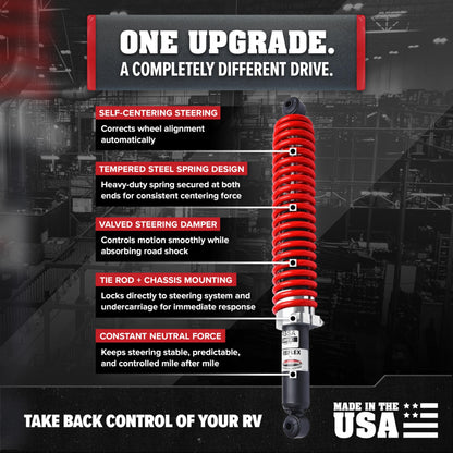 ROADMASTER RSSA Roadmaster RSSA Reflex Steering Stabilizer Compatible with Cutaway & Class A Motorhomes – Requires RBK Mounting Kit (Sold Separately) for Installation – Reduces Driver Fatigue & Improves Stability