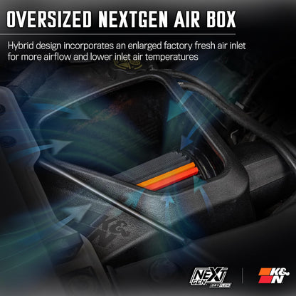 K&N FILTER 50-3082D K&N NextGen Cold Air Intake System: Dry-Flow Cotton Filter: Compatible with 2014-2020 CADILLAC/CHEVRLOET/GMC Escalade; Silverado 1500; Suburban; Tahoe; Sierra 1500; Yukon; Yukon XL; 50-3082D