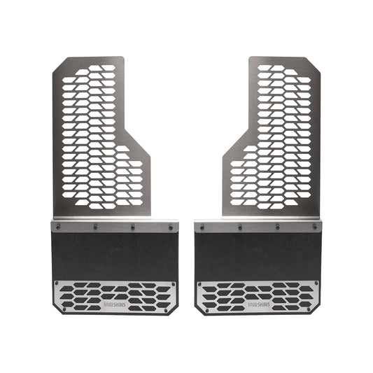 PUTCO 78110 Putco 15-23 F-150 Putco Brushed Stainless Steel HEX Mud Skins Mud Flaps - 1 Pair - Ford