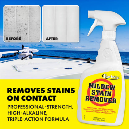 STAR BRITE 085632 STAR BRITE Mold Stain & Mildew Stain Remover – Lifts Dirt & Removes Mildew Stains on Contact - 32 OZ (085632)