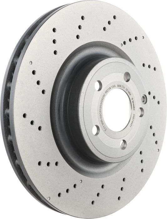 BREMBO 09B74451C02 Brembo 09.B744.51 UV Coated vented drilled Front Brake Rotor MERCEDES-BENZ OE# A0004211612