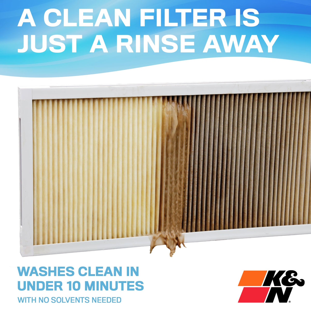 K&N FILTER HVC-11620 K&N 16x20x1 HVAC Furnace Air Filter, Lasts a Lifetime, Washable, Merv 11, the Last HVAC Filter You Will Ever Buy, Breathe Safely at Home or in the Office, HVC-11620
