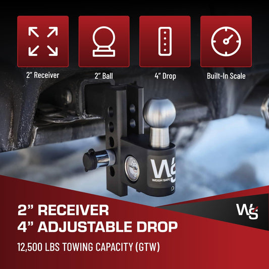 WEIGH SAFE AWS4-2 Weigh Safe AWS4-2 WS AERO HITCH 4' DROP HITCH W/ 2'
