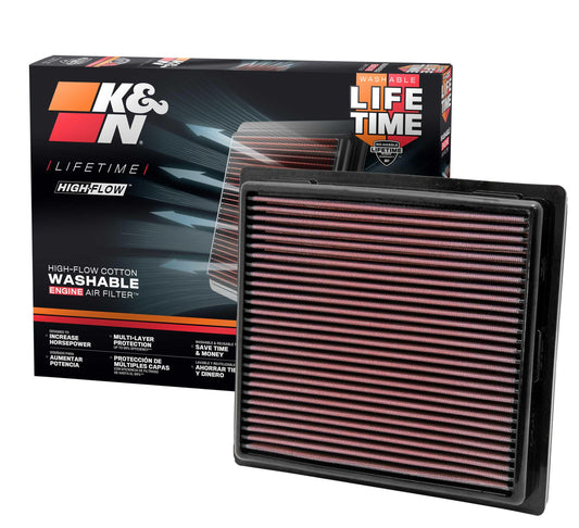 K&N FILTER 33-2457 K&N High-Flow Original Lifetime Engine Air Filter: Increase Power: Premium, Washable: Compatible with 2010-2026 Toyota/Lexus/Mitsubishi/Fiat: (See Product Description for Select Models) 33-2457