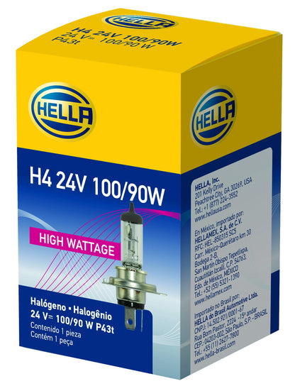 HELLA H4 24V 100/90W Hella H4 24V 100/90W BULB 24V 100/90W P43T T4.