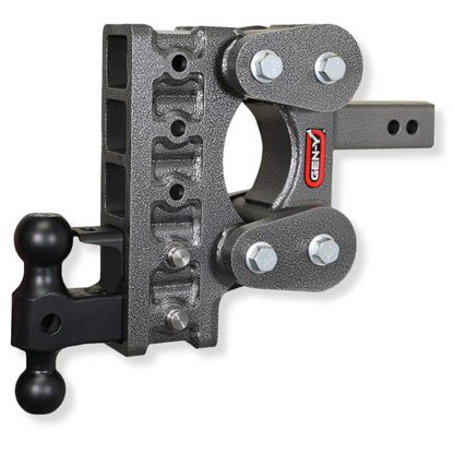 GEN-Y HITCH GH-2325 GEN-Y Hitch Heavy Duty Tow Hitch for 2.5" Receiver - 7.5" Drop/Rise with 5 Adjustable Positions, Includes Dual Ball Mount, Pintle Lock and Pins, 10,000 lbs Towing Capacity, 1,100 lbs Tongue Weight
