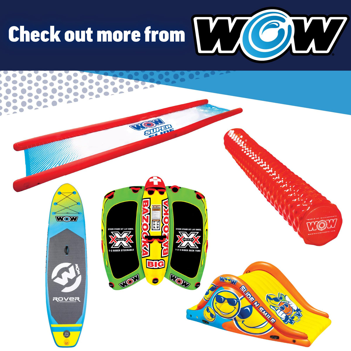 WOW SPORTS 18-2010 WOW Sports Water Pickle Inflatable Pool Noodle - 5.5 x 48 in
