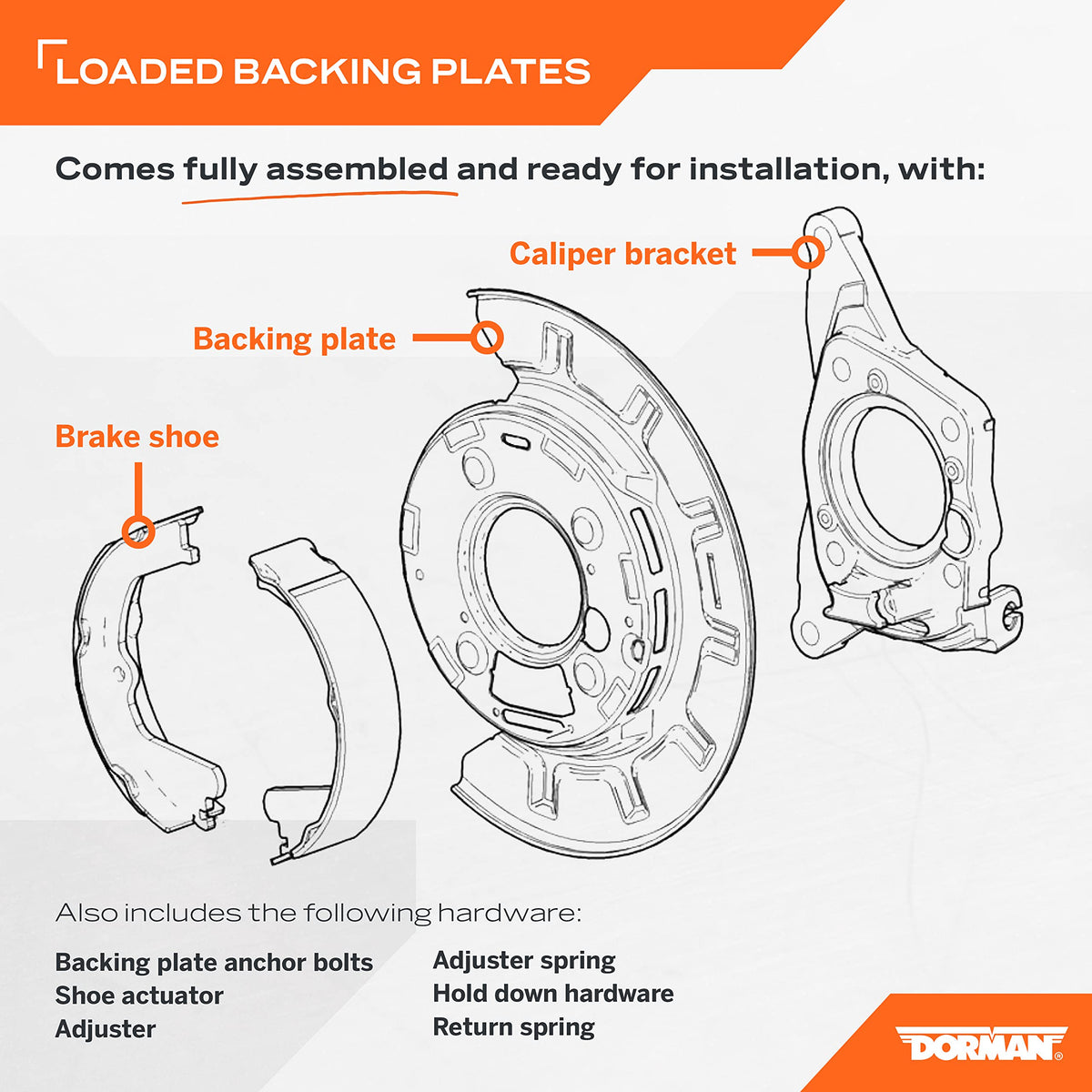 DORMAN 926-267 Dorman 926-267 Rear Brake Backing Plate Compatible with Cadillac/Chevrolet/GMC Models