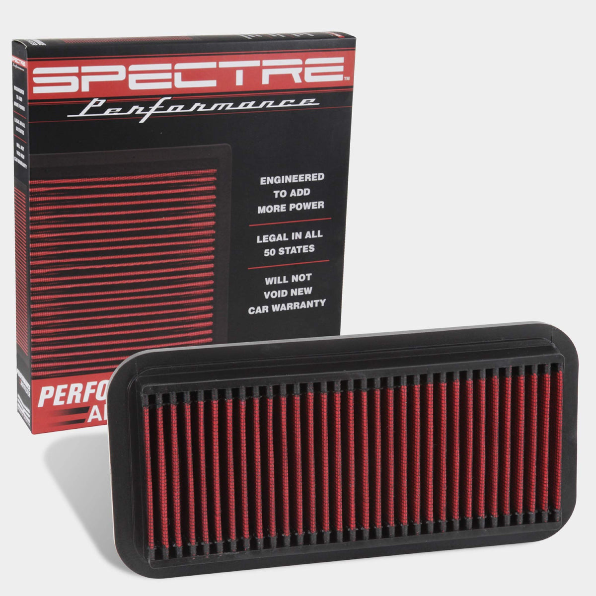 SPECTRE 8162 Spectre Performance Universal Clamp-On Air Filter: High Performance,Washable Filter: Round Tapered,3 in/3.5 in/4 in Flange ID,2.625 in (67 mm) H,6 in (152 mm) Base,4.75 in (121 mm) Top,SPE-8162,Red