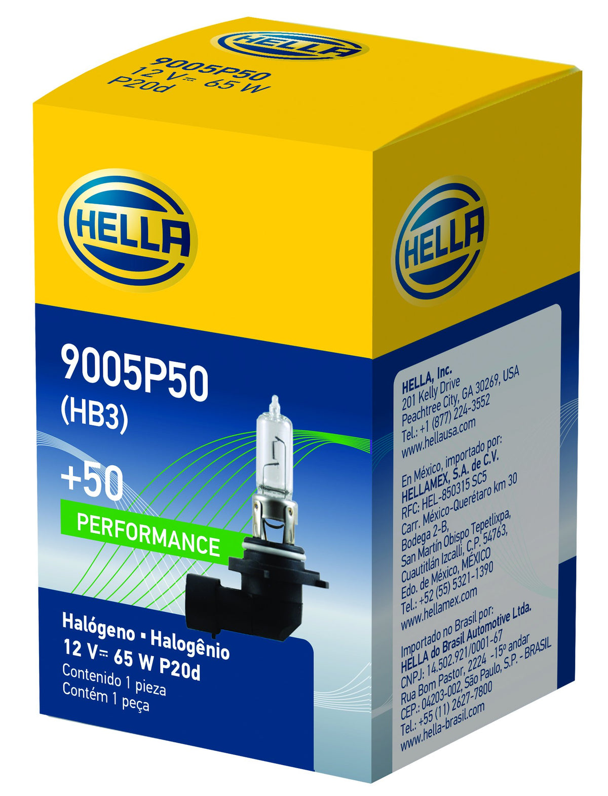 Hella 9005P50 +50 Performance Bulb, 12V, 65W