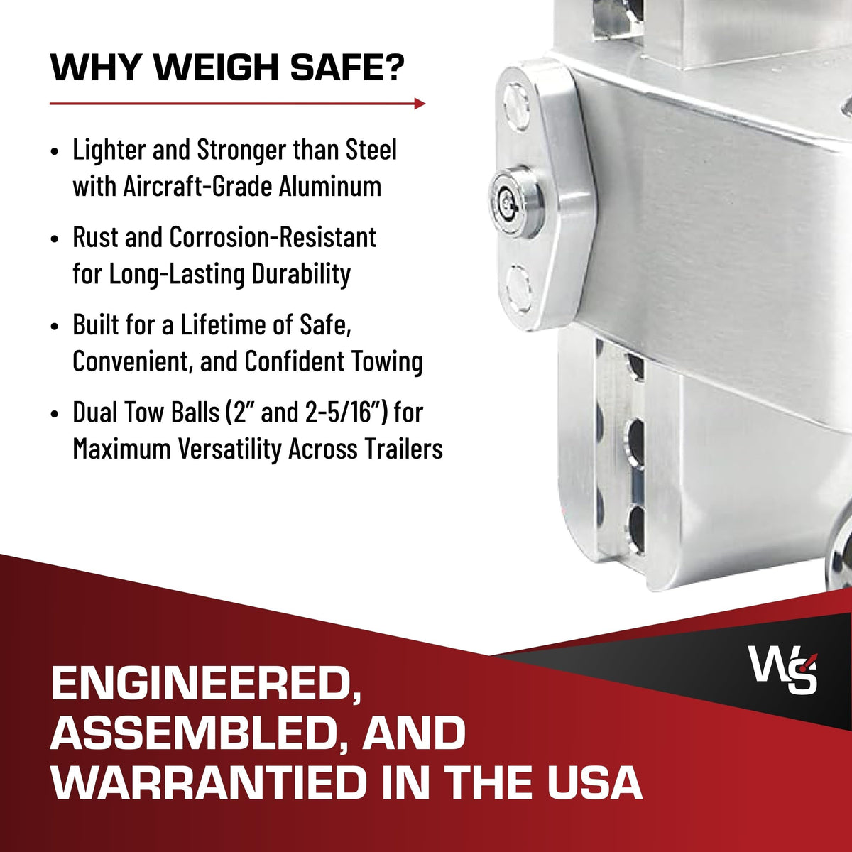 WEIGH SAFE CTB8-2-KA Weigh Safe CTB8-2-KA Drop Hitch Receiver: 2 Inches Adjustable