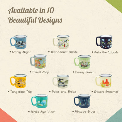 CAMP CASUAL CC-004VB Ceramic Coffee Mug - 15 oz Retro Inspired Camping Mug - for Hot & Cold Drinks - Works as a Tea, Soup, & Coffee Mug - Stylish, Versatile, & Microwaveable Camping Coffee Mugs by Camp Casual