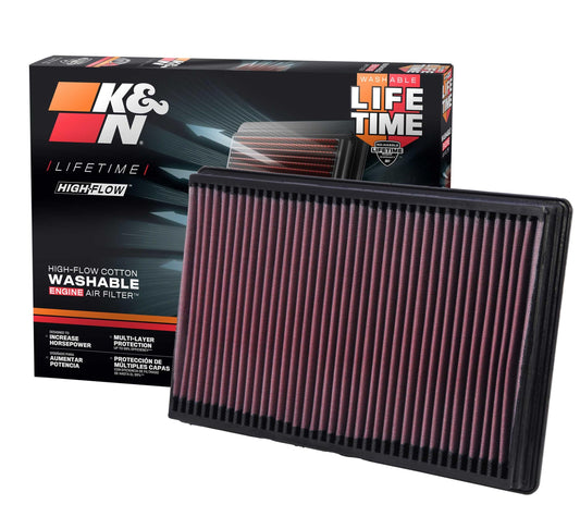 K&N FILTER 33-2247 K&N High-Flow Original Lifetime Engine Air Filter: Increase Power: Premium, Washable: Compatible with Select 2002-2026 Dodge/Ram: 1500, 2500, 3500, 4500, 5500, 33-2247