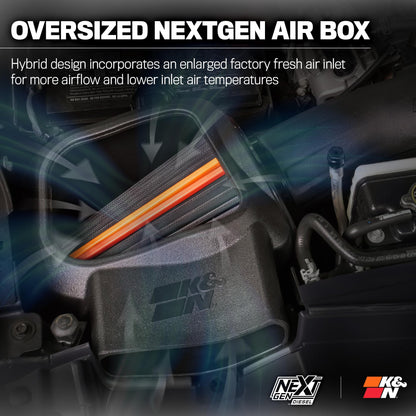 K&N FILTER 50-2613D K&N NextGen Diesel Dryflow Cold Air Intake: Compatible with 2020-2026 FORD; F250; F350; 50-2613D