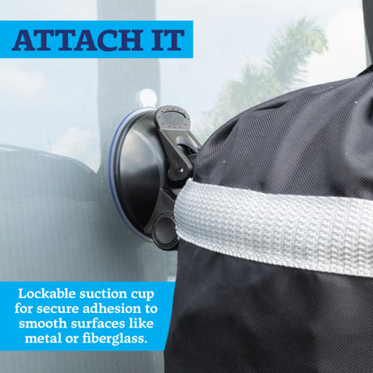 STAR BRITE 52074 STAR BRITE Mesh Trash Bag with Locking Suction Cup & Litter Guard Cinch Tie