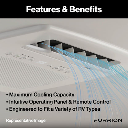 FURRION LLC FACT18MA-PS-AM Furrion Chill Cube Non-Ducted Air Distribution Box (R32) with Operating Panel, Remote Control, Detachable Filters, White - FACT18MA-PS-AM