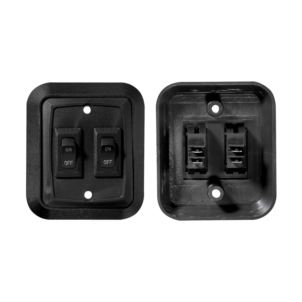 RV DESIGNER S656 RV Designer S656 Black Double Wall Plate Switch w/Raised Bezel On/Off SPST