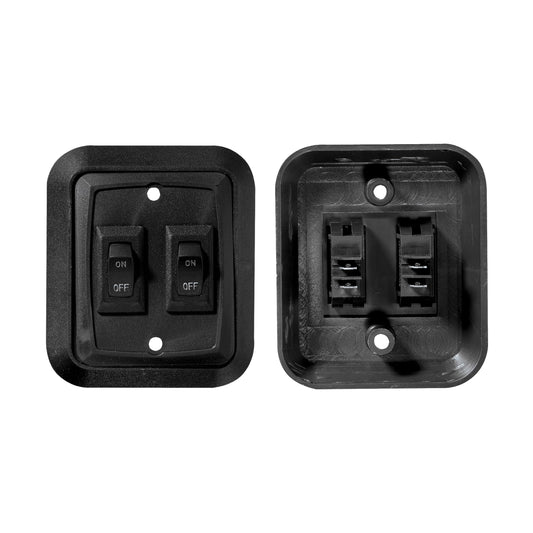 RV DESIGNER S656 RV Designer S656 Black Double Wall Plate Switch w/Raised Bezel On/Off SPST