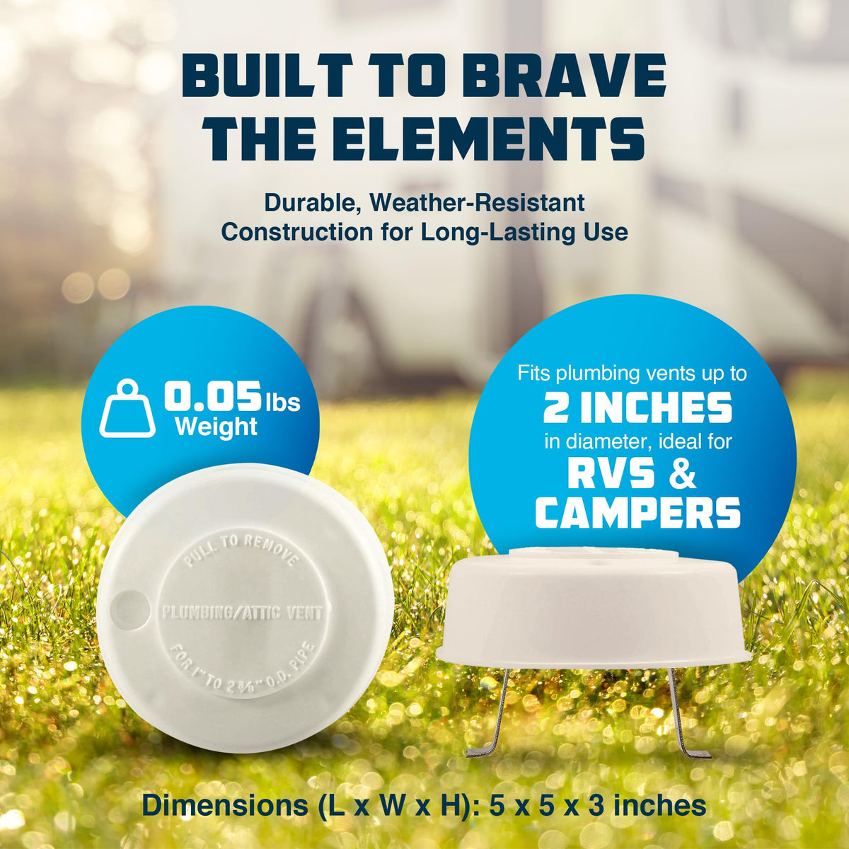 CAMCO 40034 Camco 40034 Replacement Plumbing Vent Cap (Polar White)