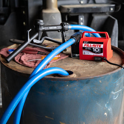 FILL RITE FR1614 Fill-Rite FR1614 12V 10 GPM Portable Fuel Transfer Pump for Diesel and Antifreeze with Suction and Discharge Hoses