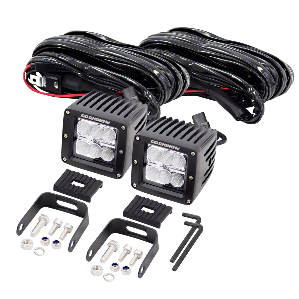 GO RHINO 751002 Go Rhino 751002 TWO 3' GO RHINO LED CUBE LIGHTS