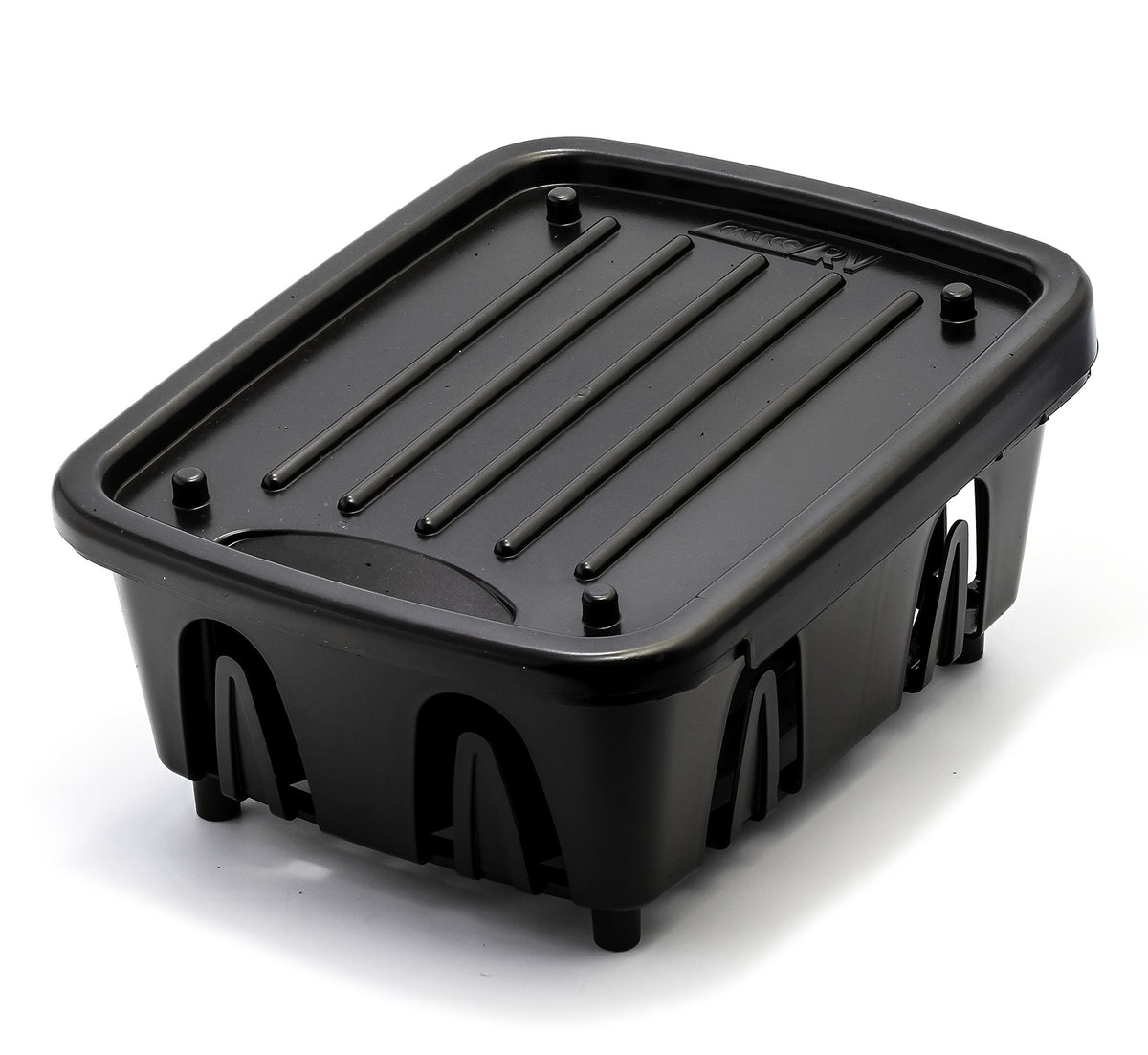 CAMCO 43512 Camco RV Mini Dish Drainer & Tray - Features a Sloped Drain Tray Design, Heavy-Duty Construction - Ideal for Small Spaces, Apartments, Boats, and More -9.5"L x 11.7"W x 4.75"H - Black (43512)