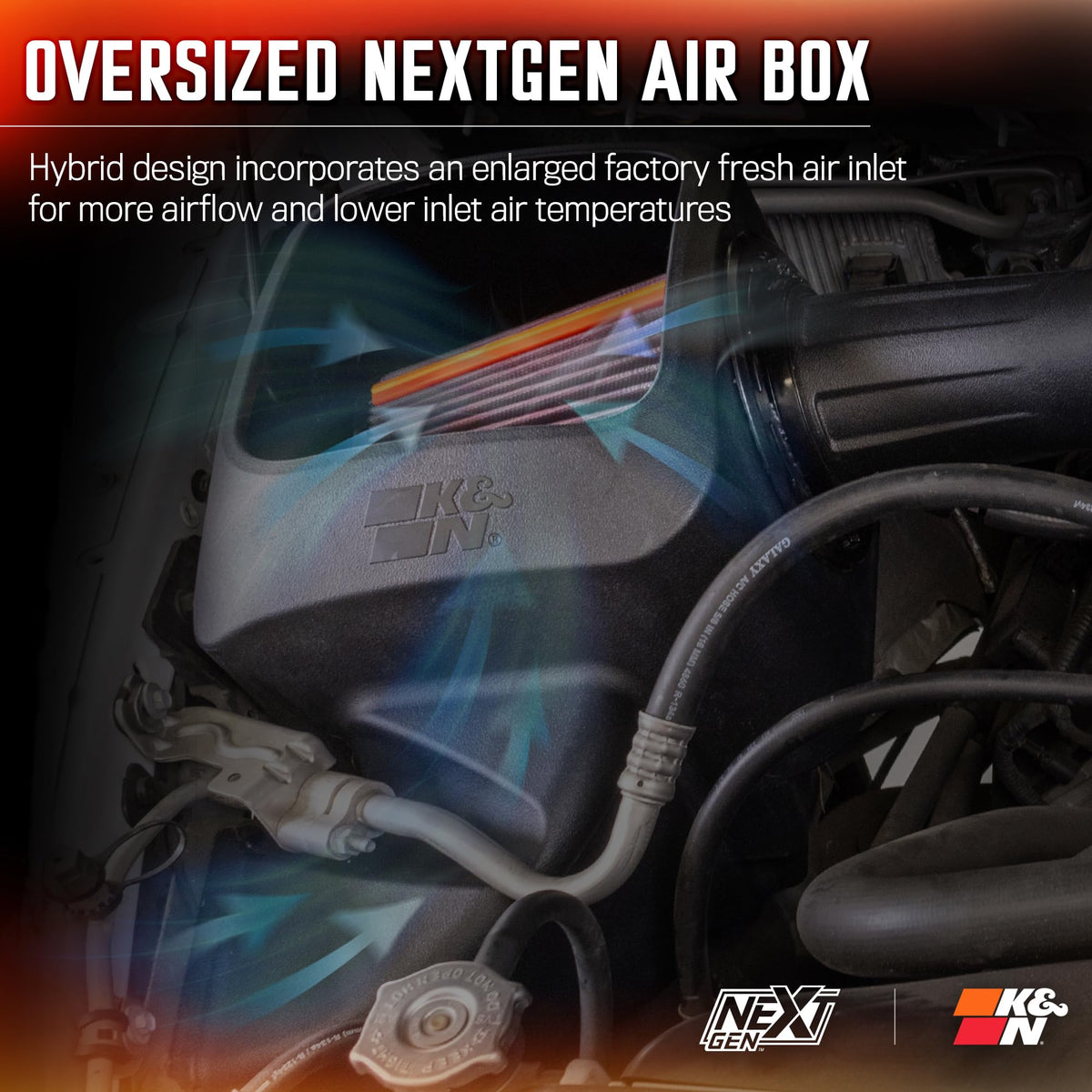 K&N FILTER 50-1564 K&N NextGen Cold Air Intake System: High-Flow Cotton Filter: Compatible with 2013-2024 RAM 1500, 1500 Classic; 50-1564