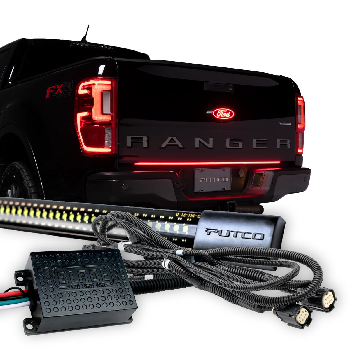 PUTCO 9203048-07 Putco 48" Blade LED Tailgate Light Bar Red/White LEDs & Plug-N-Play Quick Connect Harness - Fits Ford Ranger 2019-2023 (Only fits Models Equipped with LED OE Taillights Lights)