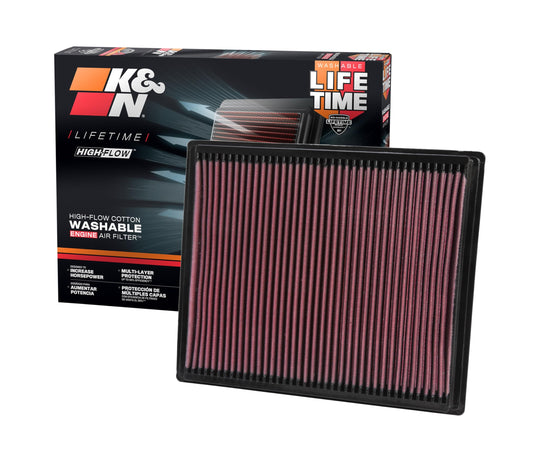 K&N FILTER 33-2286 K&N High-Flow Original Lifetime Engine Air Filter: Increase Power: Compatible with 2004-2021 Nissan/Infiniti: Pathfinder, Frontier, NV1500, NV2500, NV3500, Armada, Titan, Xterra, QX56, 33-2286