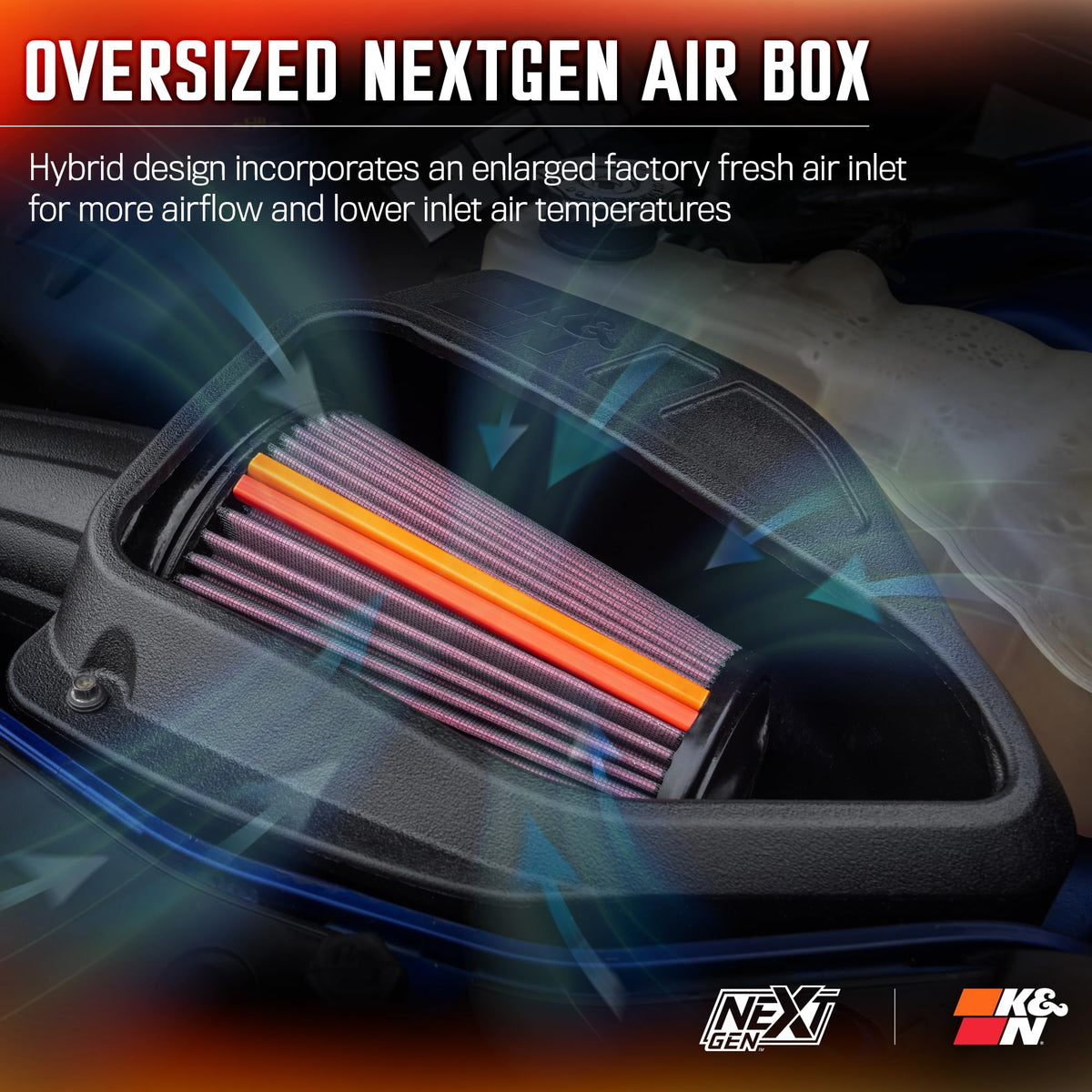 K&N FILTER 50-1542 K&N NextGen Cold Air Intake System: High-Flow Cotton Filter: Compatible with 2011-2023 Dodge/Chrysler: Challenger, Charger, 300, 300C, 300S, 50-1542