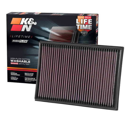 K&N FILTER 33-2438 K&N High-Flow Original Lifetime Engine Air Filter: Increase Power: Premium, Washable: Compatible with 2010-2024 Toyota/Lexus: GX460, 4Runner, FJ, Land Cruiser, Prado, 33-2438