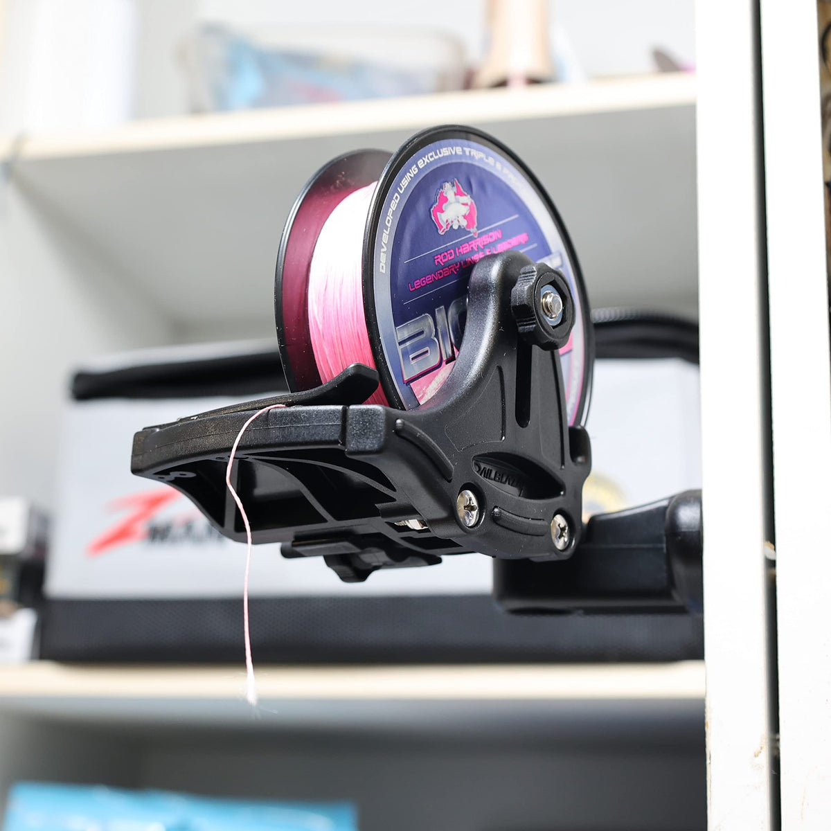 RAILBLAZA 09-4159-11 RAILBLAZA Fishing Line Spooling Station for Boats or Kayaks, Adjustable with Pivoting Base for StarPorts, Tracks, or Fixed Mounts