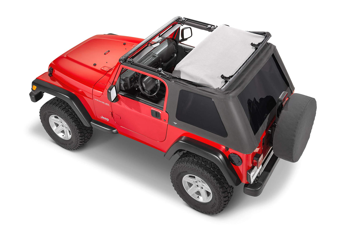 MASTERTOP 15501235 MasterTop SkyMaster Complete Fastback Soft Top in Black Diamond Vinyl|Works or is compatible with 1997-2006 Jeep TJ Wrangler|Includes all hardware and Fabric for a complete install|15501235