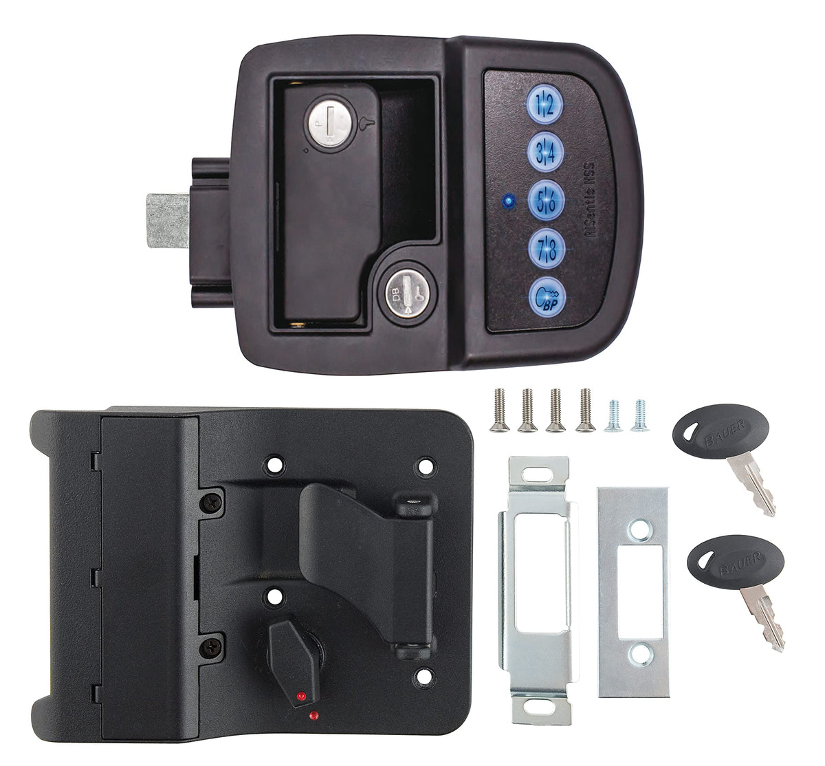 AP PRODUCTS 013-5091 Bauer AP Products 013-5091 Keyed-A-Like Bluetooth Electric Towable Lock - RH,Black