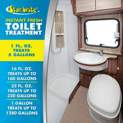 STAR BRITE 071716 STAR BRITE Instant Fresh Toilet Treatment Concentrate - Eliminates & Prevents Holding Tank Odors - Biodegradable Lemon Scent - 16 OZ (071716)