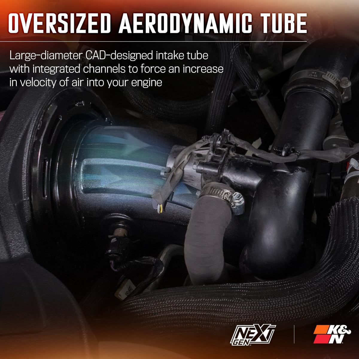 K&N FILTER 50-2629 K&N NextGen Cold Air Intake System: High-Flow Cotton Filter: Compatible with 2024 FORD: Ranger, 50-2629